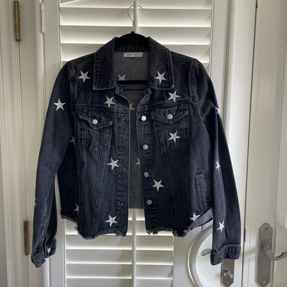 Honey Punch Jackets & Coats Honey Punch Denim Jacket With Stars